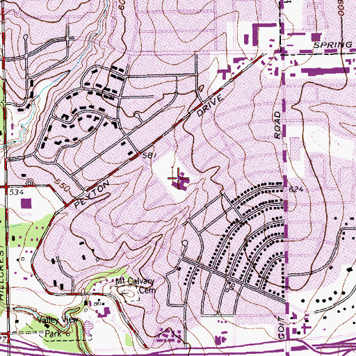 Topographic Map of Spring Valley Elementary School, TX