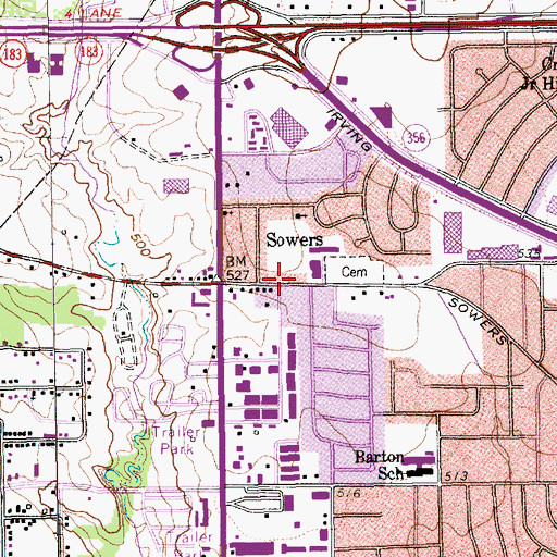 Topographic Map of Secondary Reassign Center, TX