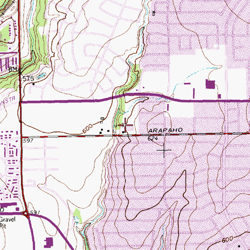 Topographic Map of Prestonwood Elementary School, TX