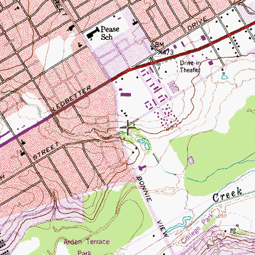Topographic Map of Maynard Jackson Elementary School, TX