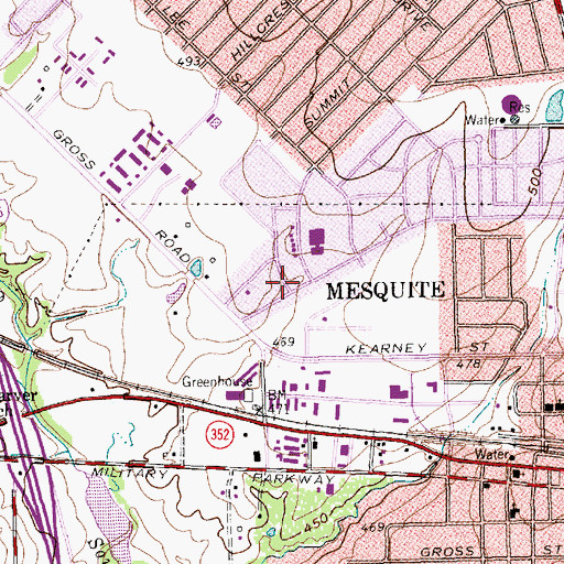 Topographic Map of John Hanby Elementary School, TX