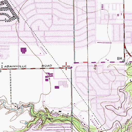 Topographic Map of Jackson Middle School, TX