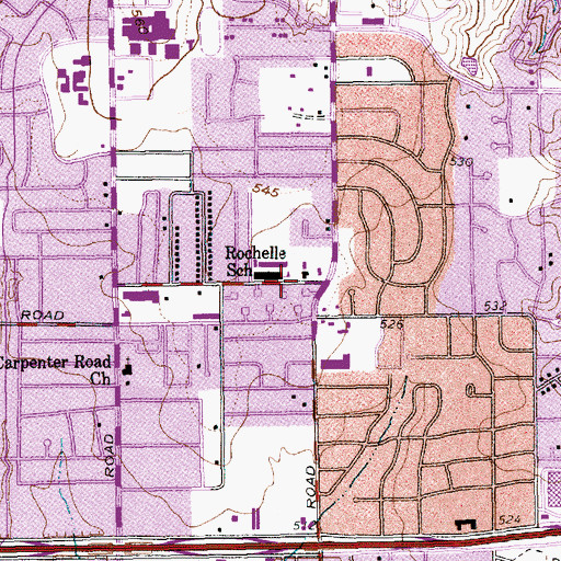 Topographic Map of Farine Elementary School, TX