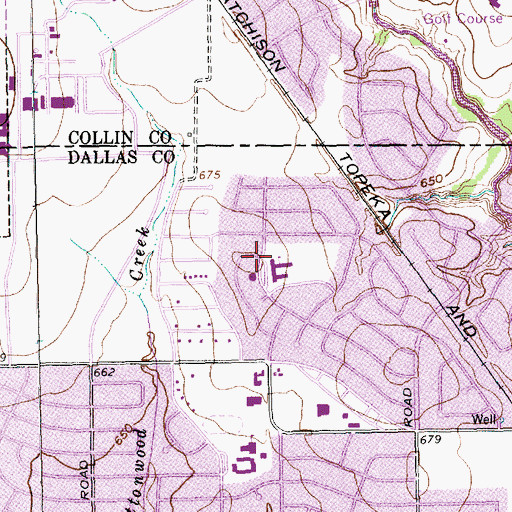 Topographic Map of Canyon Creek Elementary School, TX