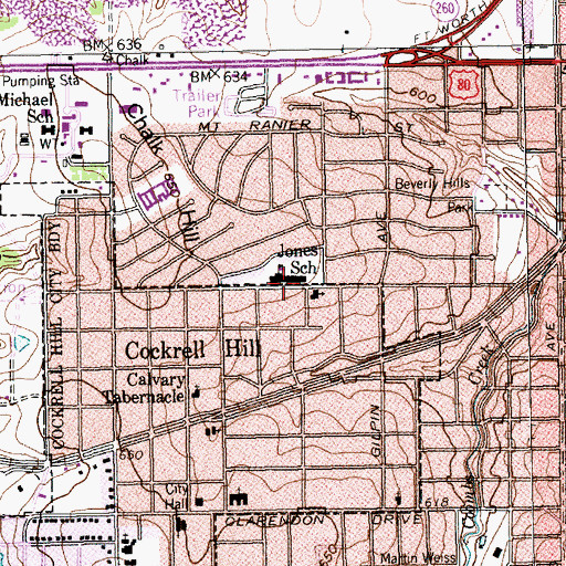 Topographic Map of Anson Jones Elementary School, TX