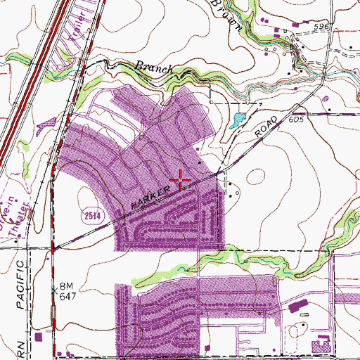 Topographic Map of Barron Elementary School, TX