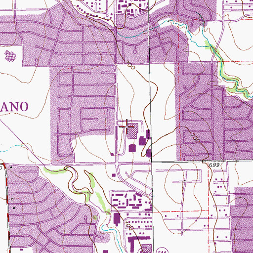 Topographic Map of Plano Senior High School, TX