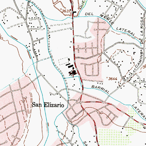 Topographic Map of San Elizario Middle School, TX