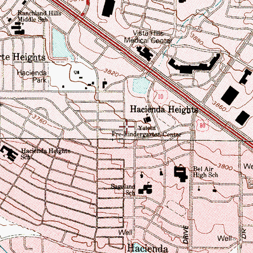 Topographic Map of Ysleta Pre - Kindergarten Center, TX