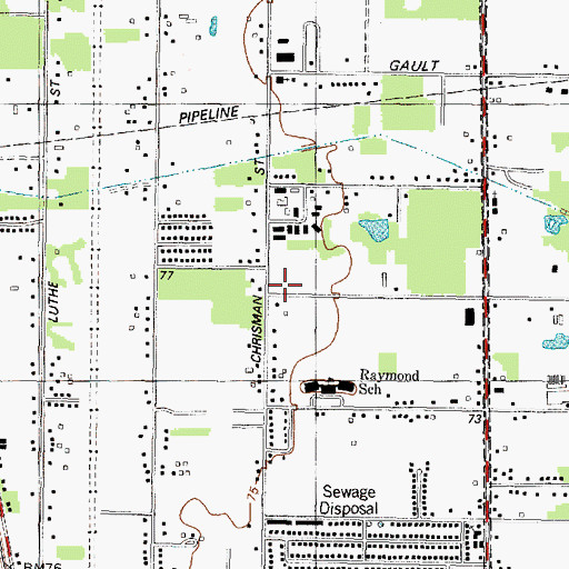 Topographic Map of De Santiago Early Childood Center, TX