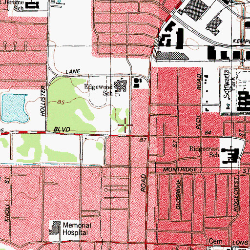 Topographic Map of Cedar Brook Elementary School, TX
