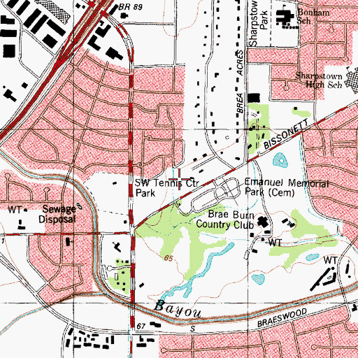 Topographic Map of Academy of Houston, TX