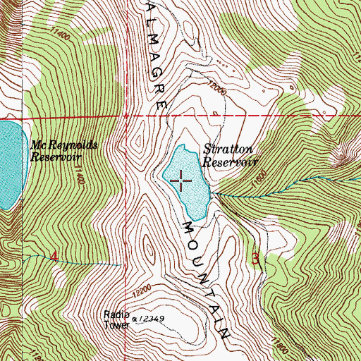 Topographic Map of Stratton Reservoir, CO