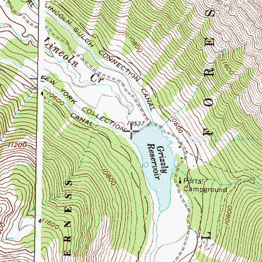Topographic Map of Grizzly Reservoir Dam, CO