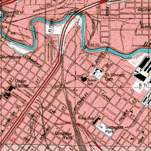 Topographic Map of Jones Anson Elementary School, TX