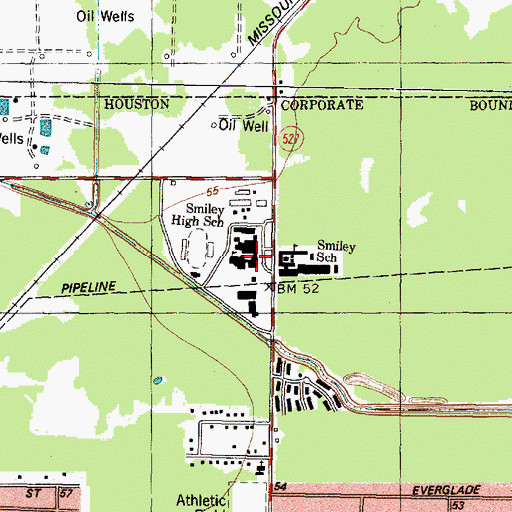 Topographic Map of High Point School - North Forest, TX