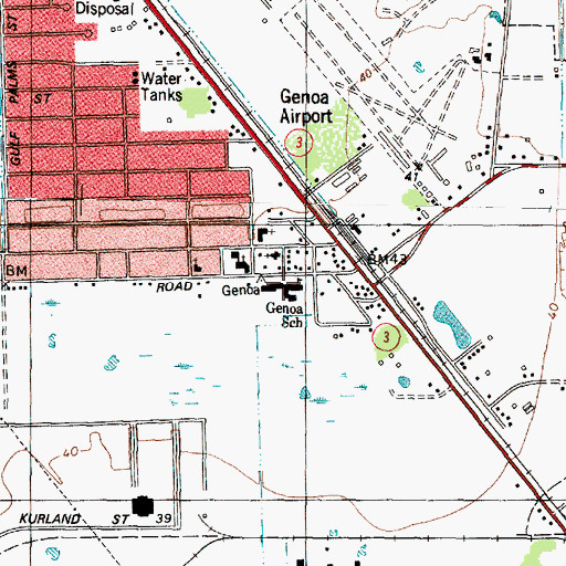 Topographic Map of Genoa Elementary School, TX