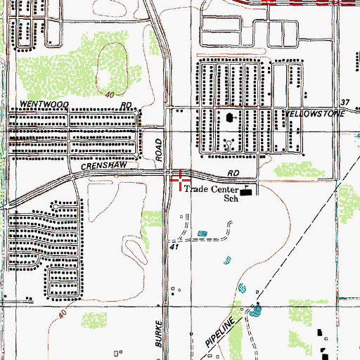 Topographic Map of Teague Elementary School, TX