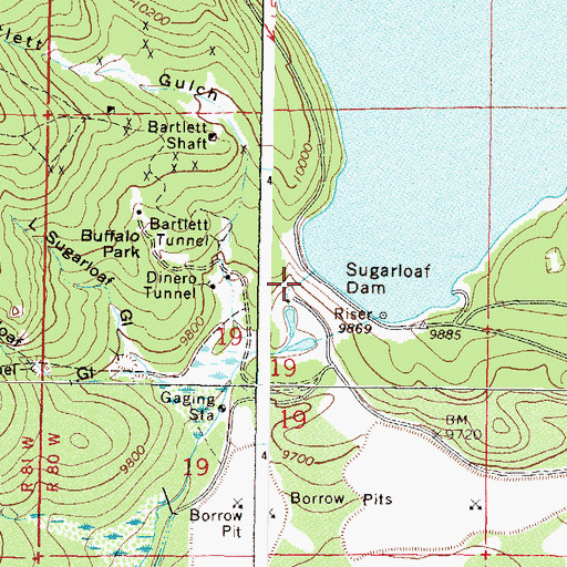 Topographic Map of Sugar Loaf Dam, CO