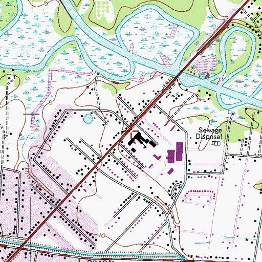 Topographic Map of Bridge City Junior High School, TX
