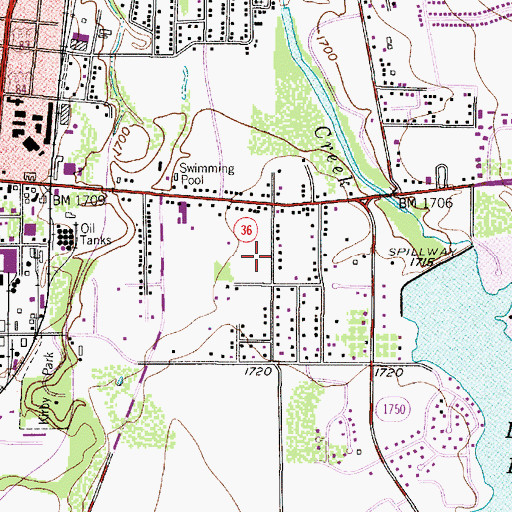 Topographic Map of Thomas Elementary School, TX