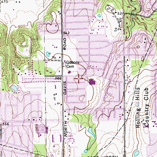 Topographic Map of Butler Elementary School, TX