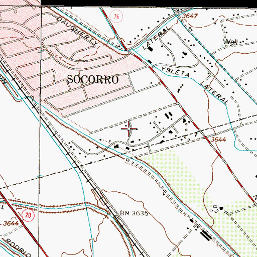 Topographic Map of Rancho Miraval Estates Colonia, TX