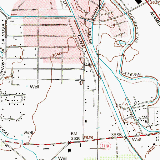 Topographic Map of Campo Bello Estates Colonia, TX