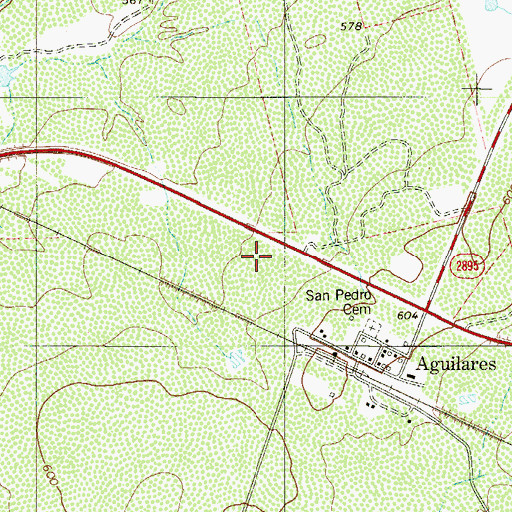 Topographic Map of Aguilares Acres Colonia, TX