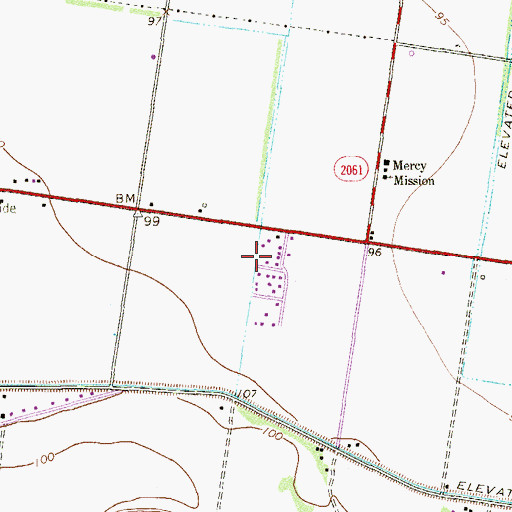 Topographic Map of Sanchez Ranch Colonia, TX