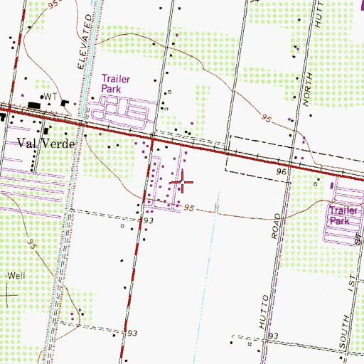 Topographic Map of Villa Donna Colonia, TX