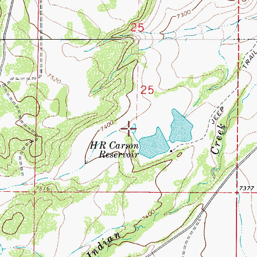 Topographic Map of H R Carson Reservoir Number 1, CO