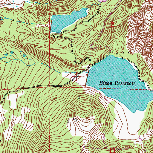 Topographic Map of Bison Park Dam, CO