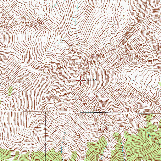Topographic Map of Ervin Peak, CO