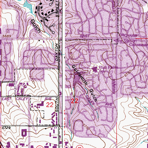 Topographic Map of Arapahoe Lake Reservoir, CO
