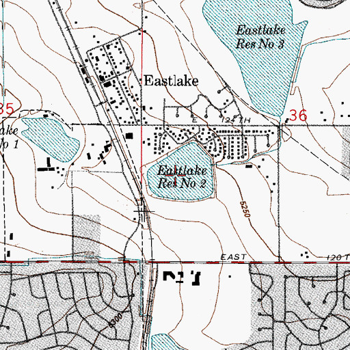 Topographic Map of East Lake Number 2, CO