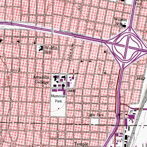 Topographic Map of Amarillo Museum of Art, TX