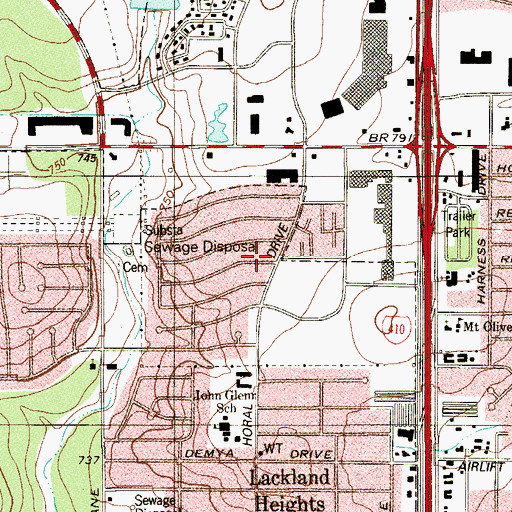 Topographic Map of Rainbow Hills Baptist Church Mission Bautista Hispana, TX