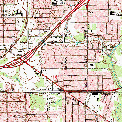 Topographic Map of Grady Grandview Baptist Church, TX