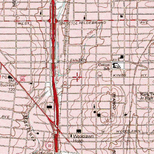 Topographic Map of Ebenezer Baptist Church, TX