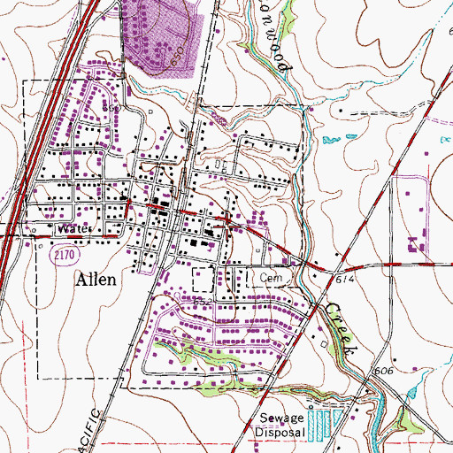 Topographic Map of First Baptist Church of Allen, TX