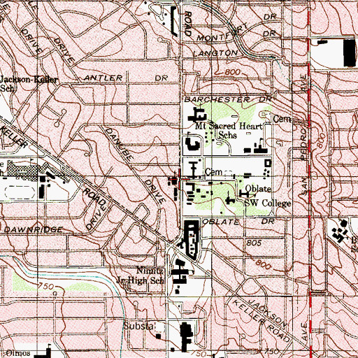 Topographic Map of Korean United Methodist Church, TX