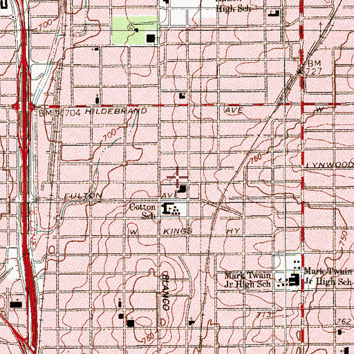 Topographic Map of Iglesia del Nazareno Emmanuel Church, TX