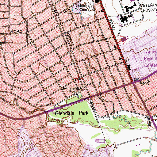Topographic Map of Mount Sinai Baptist Church, TX
