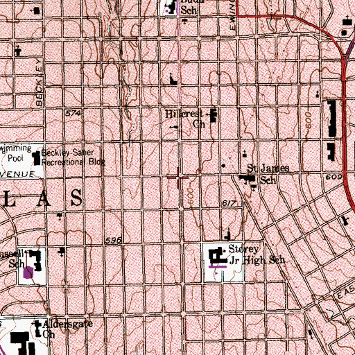 Topographic Map of Mount Gerizim Baptist Church, TX