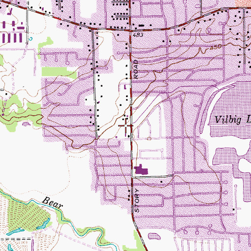 Topographic Map of Landmark Baptist Church, TX