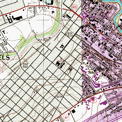 Topographic Map of First Baptist Church, TX