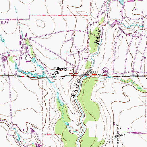Topographic Map of Willow Bend Baptist Church, TX