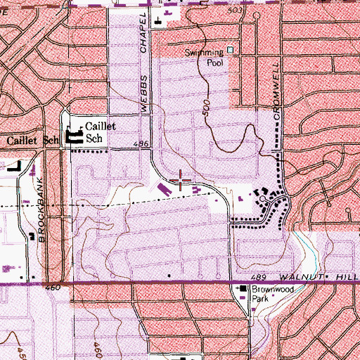 Topographic Map of North Dallas Church of the Nazarene, TX