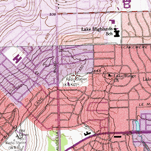 Topographic Map of Church of Christ Lake Highlands, TX